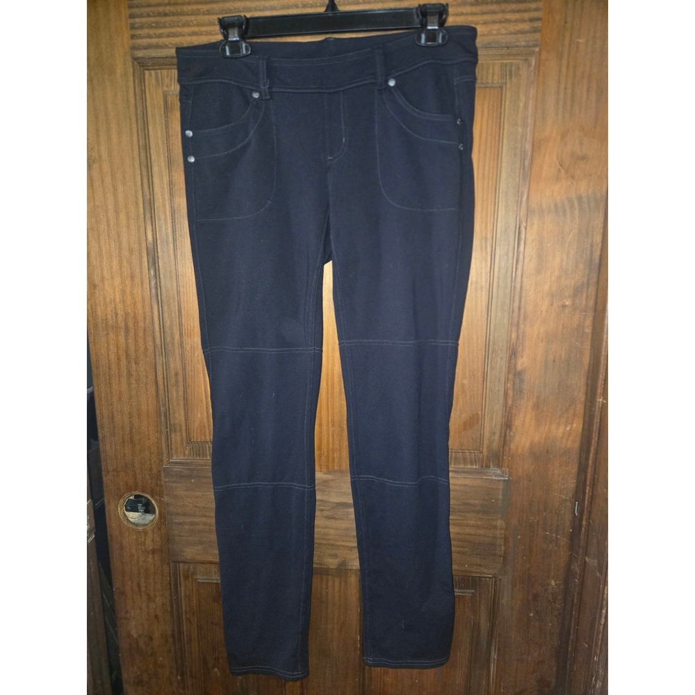 Athleta Womens Black Moto Leggings Mid Rise Stretch Pull On Pants Size Medium